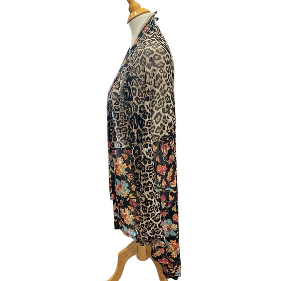 Crazy Train Women's Leopard and Floral Print Sheer Western Layering Duster XL - Picture 3 of 12